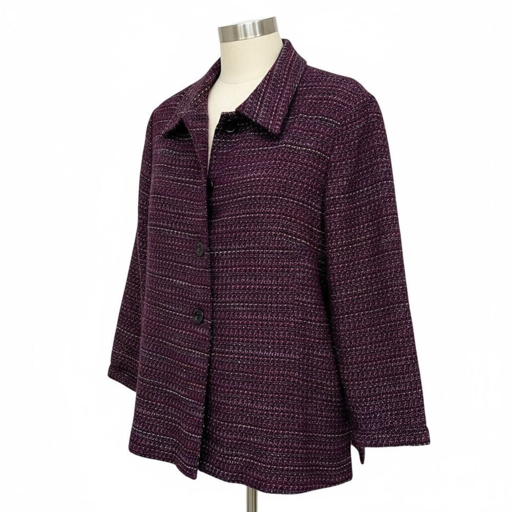 Blair Multi-color Purple Shimmering Blazer Jacket Party Business Women’s size XL